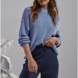 LUNYA Cozy Cotton Silk Crew Neck Pullover Sweater Chunky Nordstrom L XL $228